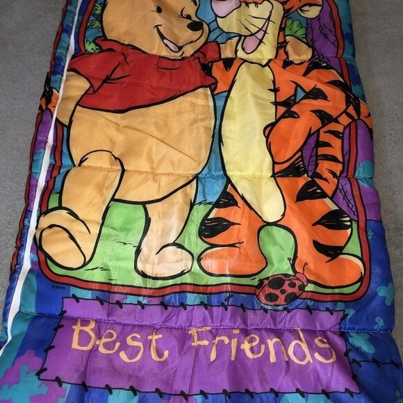 Disney WINNIE THE POOH Childrens Sleeping Bag, Vintage Pooh Tigger Best Friends - Picture 3 of 11